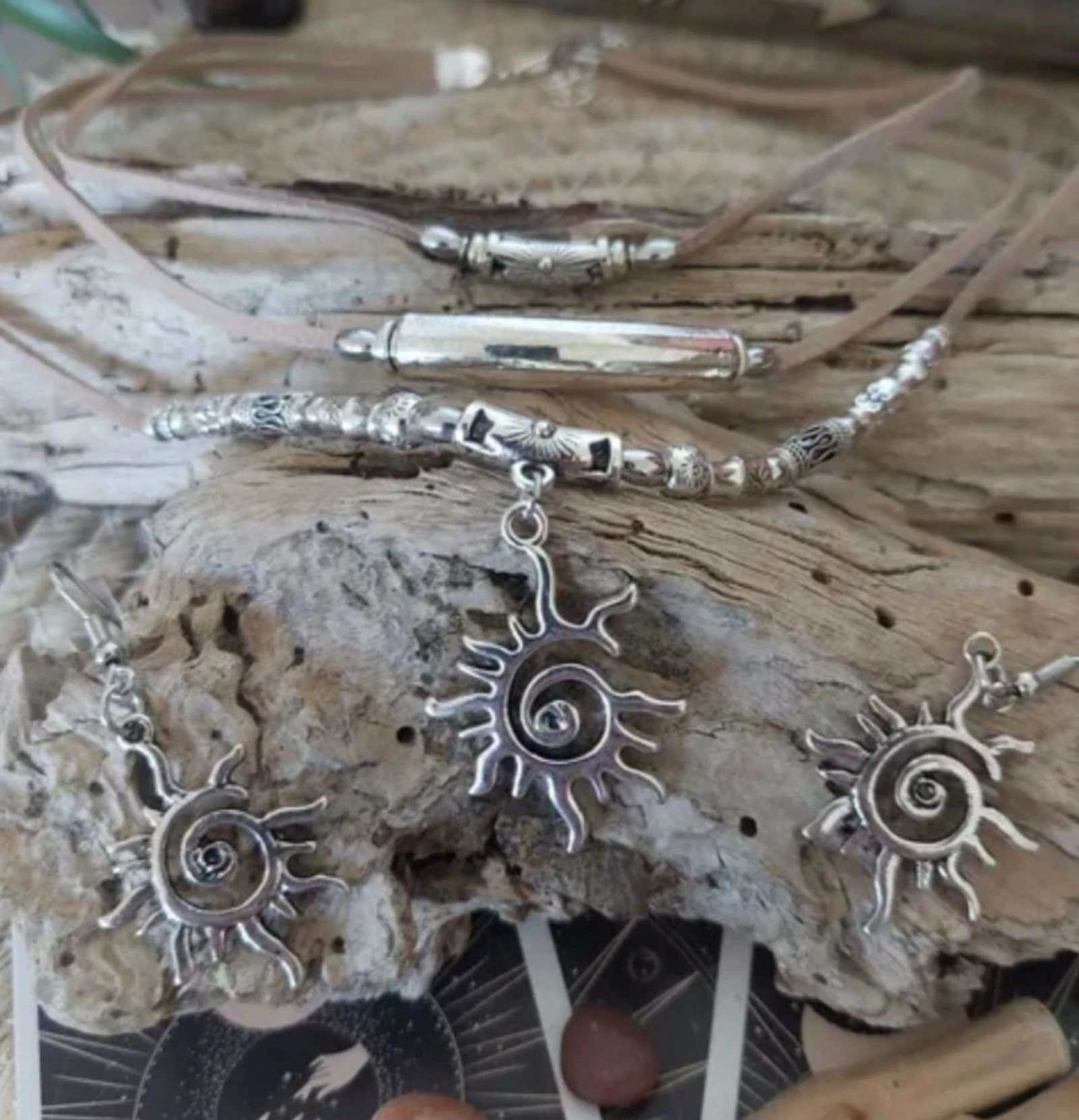 Parure boho-ethnique drie rijen, beige – photo 4